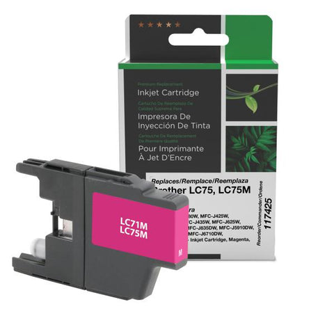 Clover Technologies Group, LLC Remanufactured High Yield Magenta Ink Cartridge (Alternative for Brother LC71M LC75M) (600 Yield)