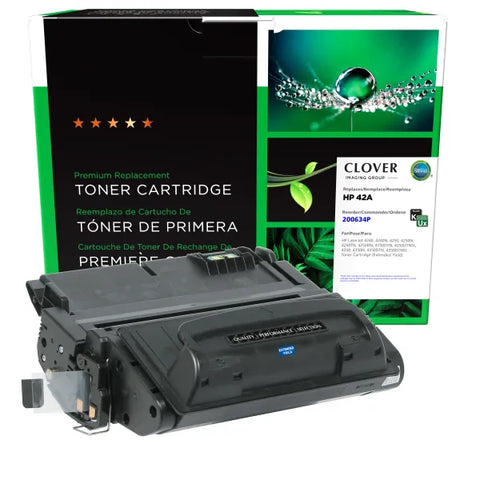 Clover Technologies Group, LLC Remanufactured Extended Yield Toner Cartridge (Alternative for HP Q5942A 42A) (18000 Yield)