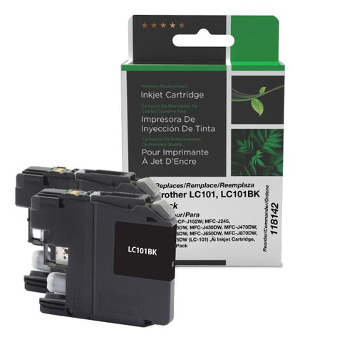 Clover Technologies Group, LLC New Black Ink Cartridges for Brother LC-101 2-Pack