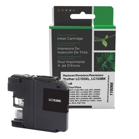 Clover Technologies Group, LLC Remanufactured High Yield Black Ink Cartridge (Alternative for Brother LC103BK) (600 Yield)