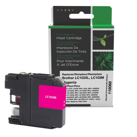 Clover Technologies Group, LLC Remanufactured High Yield Magenta Ink Cartridge (Alternative for Brother LC103M) (600 Yield)