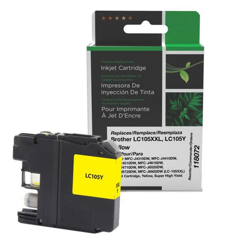Clover Technologies Group, LLC Remanufactured Super High Yield Yellow Ink Cartridge (Alternative for Brother LC105Y) (1200 Yield)