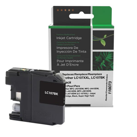 Clover Technologies Group, LLC Remanufactured Super High Yield Black Ink Cartridge (Alternative for Brother LC107BK) (1200 Yield)