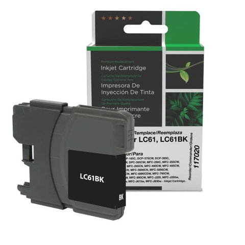 Clover Technologies Group, LLC Remanufactured Black Ink Cartridge (Alternative for Brother LC61BK) (450 Yield)
