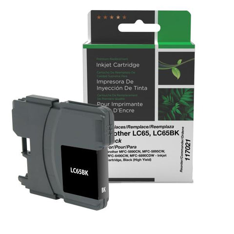 Clover Technologies Group, LLC Remanufactured High Yield Black Ink Cartridge (Alternative for Brother LC65BK) (900 Yield)