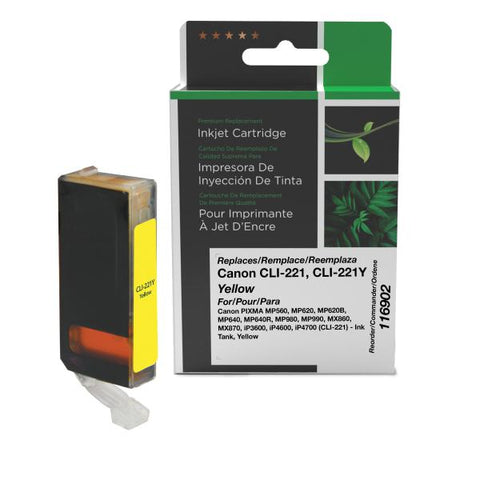Clover Technologies Group, LLC Remanufactured Yellow Ink Tank (Alternative for Canon 2949B001 CLI-221Y) (510 Yield)