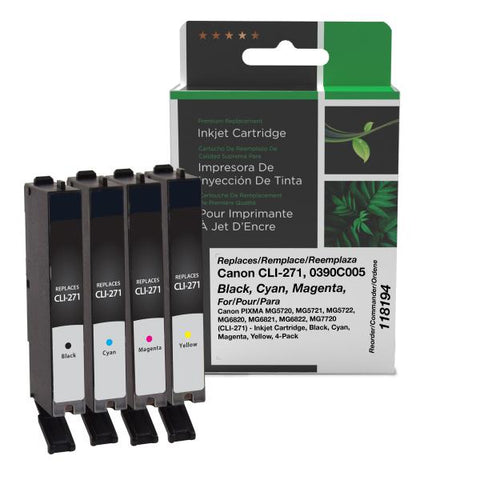 Clover Technologies Group, LLC Black, Cyan, Magenta, Yellow Ink Cartridges for Canon CLI-271