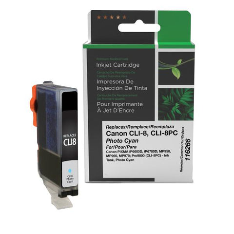 Clover Technologies Group, LLC Remanufactured Photo Cyan Ink Tank (Alternative for Canon 0624B002 CLI-8PC) (5715 Yield)