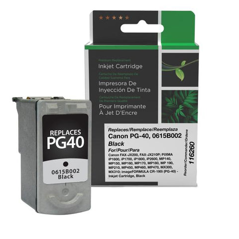 Clover Technologies Group, LLC Remanufactured Black Ink Cartridge (Alternative for Canon 0615B002 PG-40) (327 Yield)