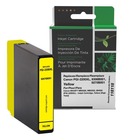 Clover Technologies Group, LLC New High Yield Yellow Ink Cartridge for Canon PGI-2200XL