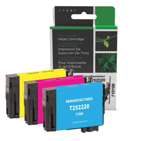 Clover Technologies Group, LLC Cyan, Magenta, Yellow Ink Cartridges for Epson T252, 3-Pack