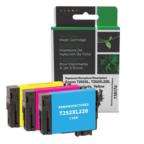 Clover Technologies Group, LLC Cyan, Magenta, Yellow High Yield Ink Cartridges for Epson T252XL 3-Pack