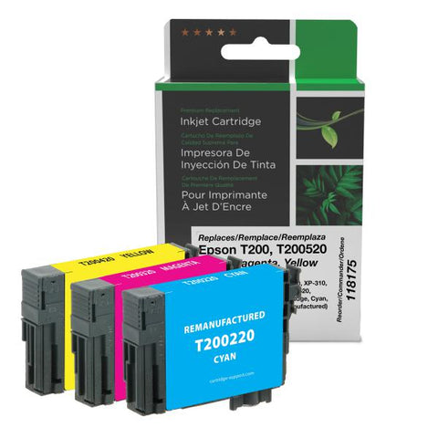 Clover Technologies Group, LLC Cyan, Magenta, Yellow Ink Cartridges for Epson T200 3-Pack