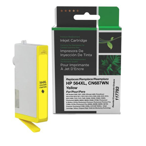 Clover Technologies Group, LLC Remanufactured High Yield Yellow Ink Cartridge (Alternative for HP CB325WN CN687WN 564XL) (750 Yield)